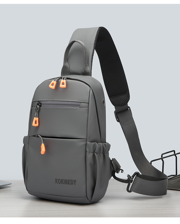 Trendy men's chest bag, water-resistant crossbody bag, casual single-shoulder backpack, fashionable business bag, multi-functional men's bag, cross-border undefined