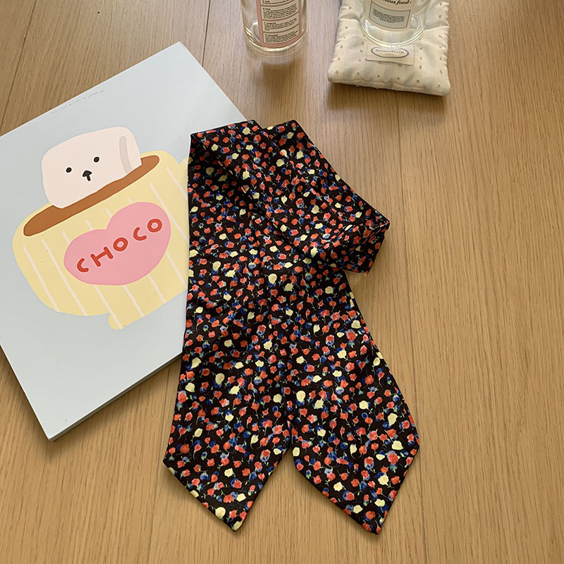 Bufandas de seda para mujeres con camisas de cuello de corbata de nuevo leopardo bufandas de seda largas cinta de cabello