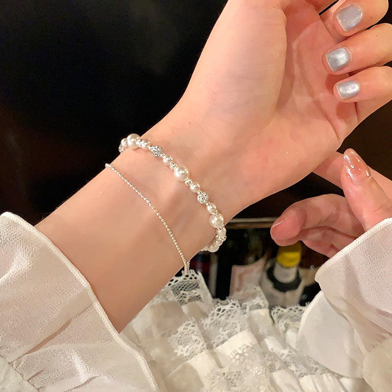 韩系超闪曼塔玫瑰珍珠双层手链女轻奢高级感小众叠戴配饰手串手饰|undefined