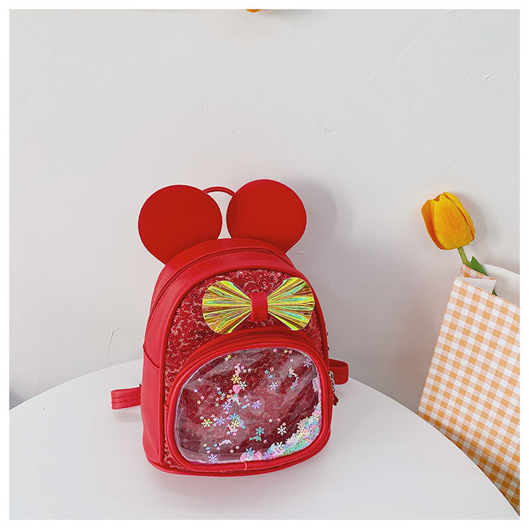 Cute Bow Knot Sequins Square Zipper Functional Backpack display picture 21