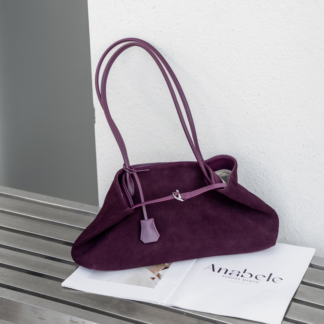 Borsa a spalla in pelle scamosciata borsa tote donna versatile_voghion.com