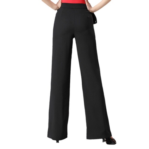 Latin dance pants, high-waist dance wide-leg pants, lace-up ballroom dance straight pants, modern dance pants, dance practice pants