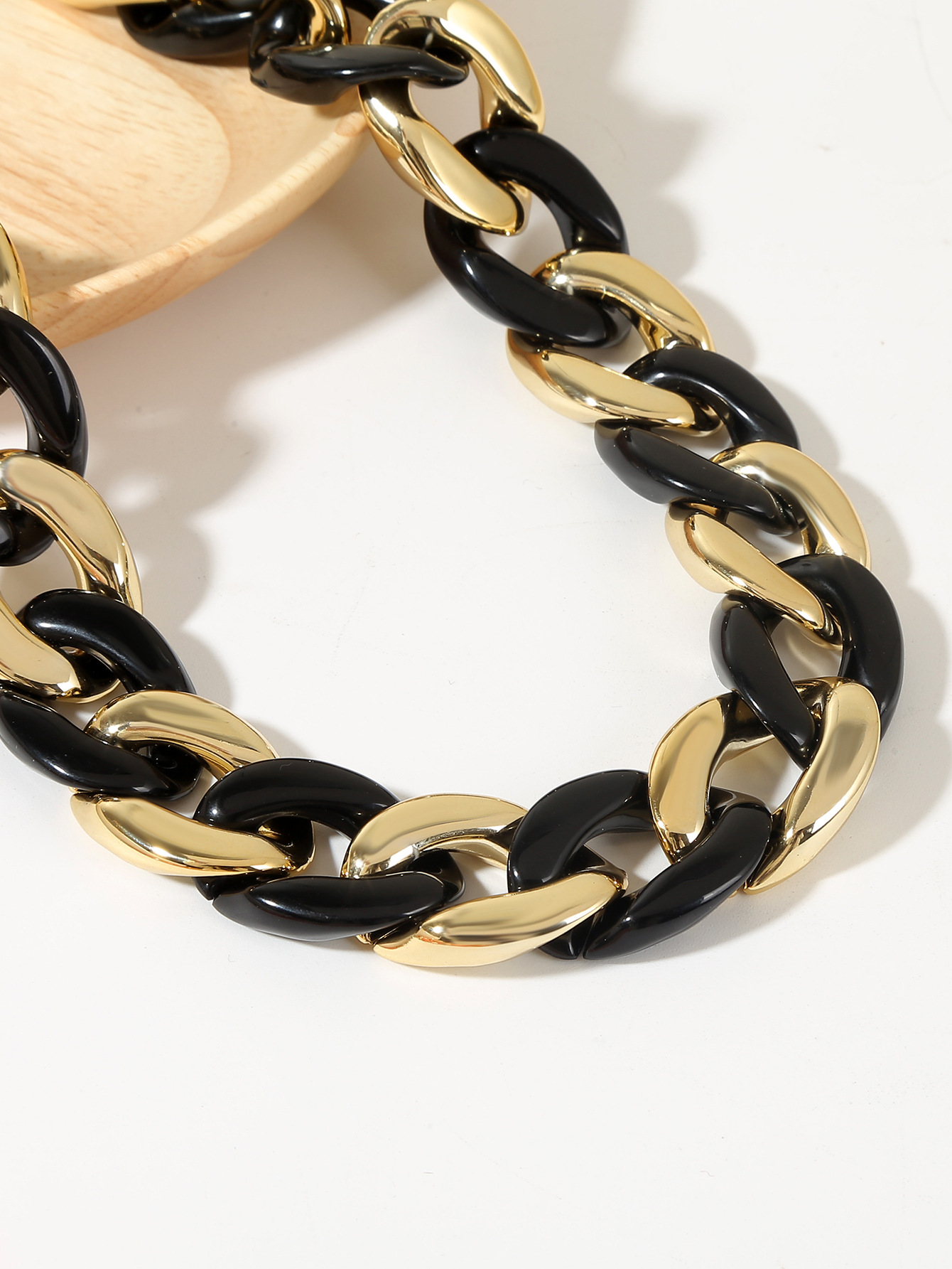 Bunte Acryl Gliederkette Im Macaron Design Damen Statementkette_voghion.com
