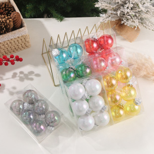 Cross-border Explosions Laser Christmas Ball Color Plastic Christmas Party Hanging Ornaments Christmas Atmosphere Decoration Supplies