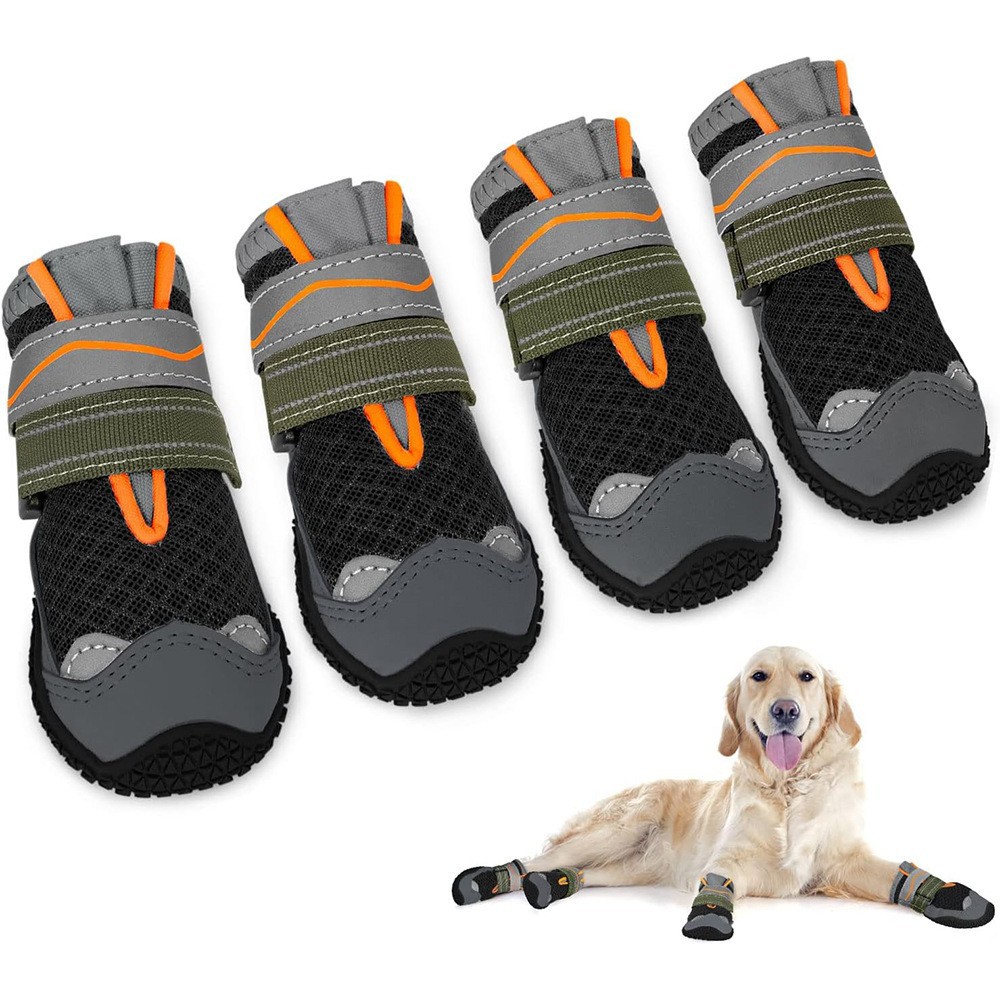 Zapatos para perros de gran venta transfronterizos para primavera, verano y otoño, zapatos transpirables de malla para Golden Retrievers y Pastores Alemanes, zapatos deportivos para perros para exteriores.