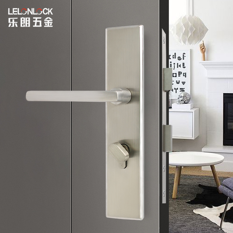 Lelang interior de estilo europeo cerradura de la puerta de madera 304 de acero inoxidable dormitorio cuarto de baño de madera maciza manija de la puerta cerradura universal