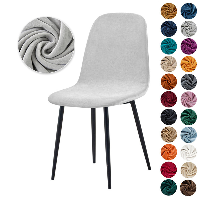 Funda para Silla de Comedor Semicircular de Terciopelo de Zorro Plateado, Transpirable, Antipolvo, para Hogar y Hotel image 8