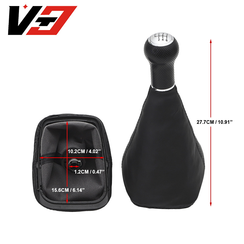 Suitable for Volkswagen Golf 4 Golf 5 Car Gear Head Black Leather Dust Cover Shift Assembly Accessories
