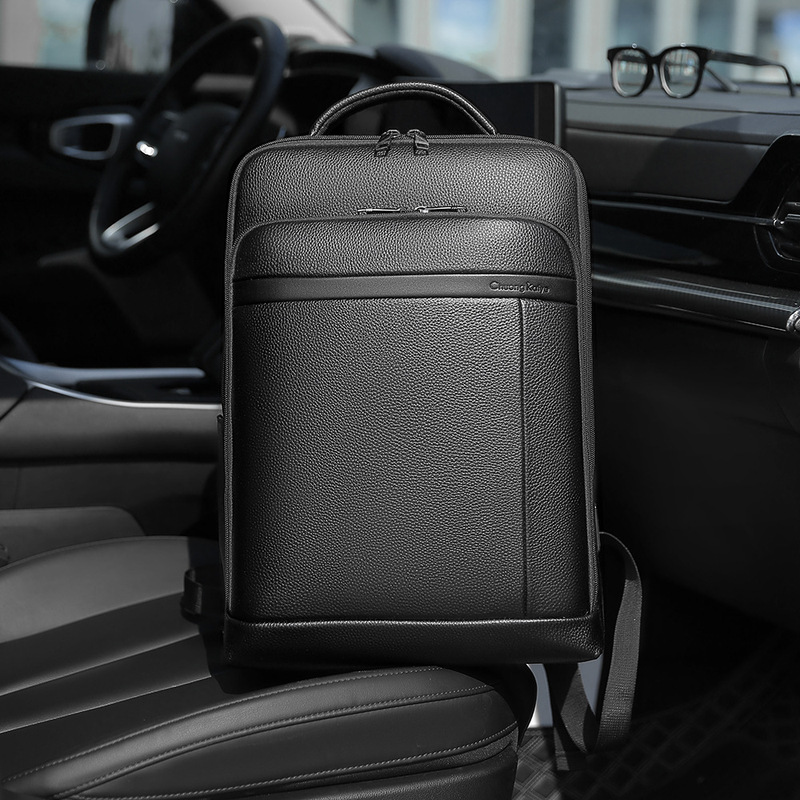 Backpack Men's Business Style Portable First-Layer Cowhide Backpack Travel Laptop Bag Genuine Leather Men's Bag