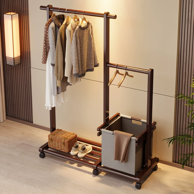 Вешалка для одежды в спальню, простая современная вертикальная напольная вешалка для хранения одежды, комнатная съемная сушилка для одежды