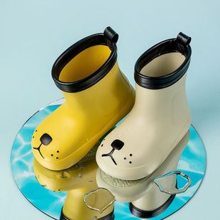 Children's Rain Boots, Boys and Girls, Non-Slip Rain Boots, Kindergarten Baby Cartoon Short-Tube Lightweight Waterproof Rubber Shoes