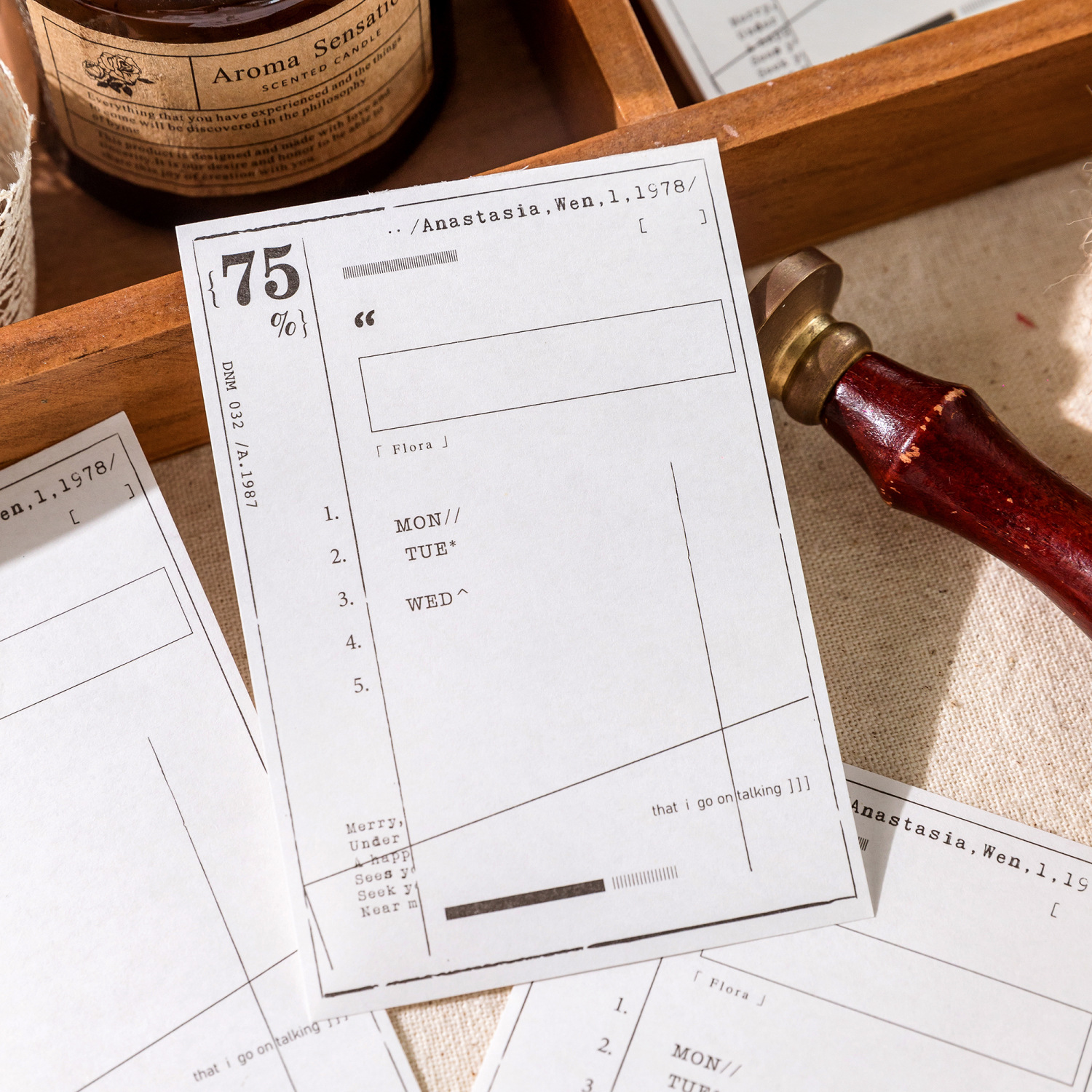 Poesía de azúcar papel kraft libro de notas de la serie de teatro de años retrógrado mensaje simple papel de notas de cuentas de mano