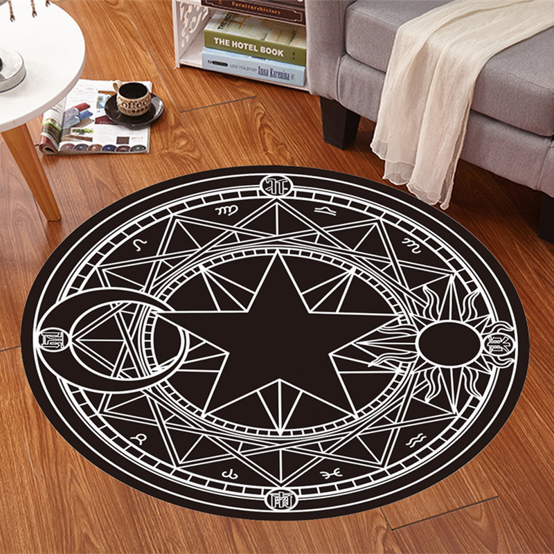 Cartoon Cute Girl Sakura Diatom Mud Floor Mat Living Room Wheelchair Hanging Chair Decoration Magic Carpet
