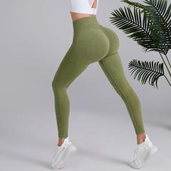 Cross-border sand-washed seamless yoga pants high-waisted peach butt-lifting fitness pants for women running washed frosted tights
