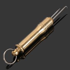 Copper sub-line knotter, curved hook double-needle fishing line knotter, fishing supplies and fishing gear accessories wholesale