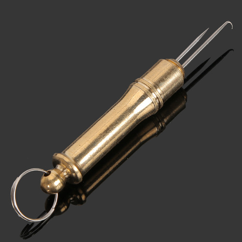 Copper sub-line knotter, curved hook double-needle fishing line knotter, fishing supplies and fishing gear accessories wholesale