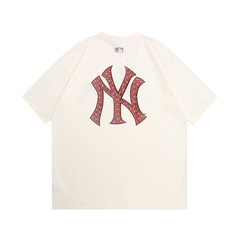 高バージョン.MLB レトロ老眼大ロゴ刺繍カップル多用途春夏新作半袖 T シャツ