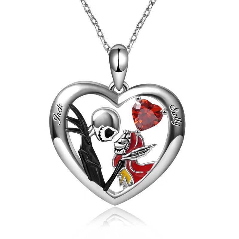 Fashion Heart Shape Alloy Plating Artificial Crystal Halloween Womenu0027S Pendant Necklace