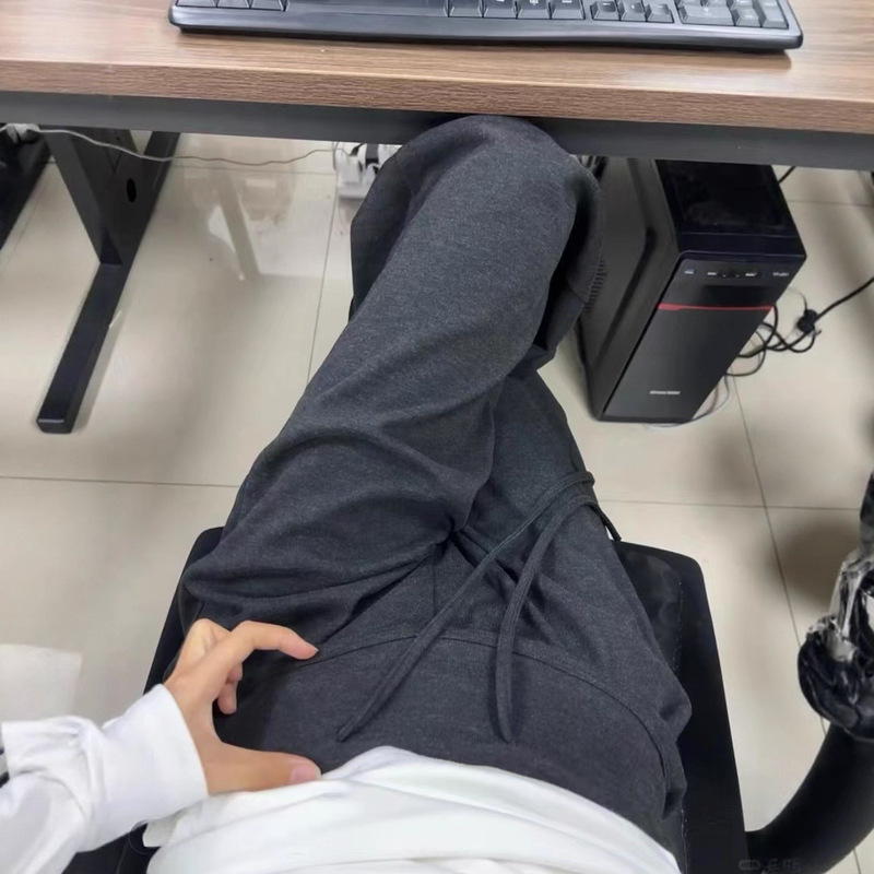 Upgraded Version of Wide-Waistband Glutinous Rice Pants with Drape Effect, 2026 Spring/Summer New Style, Loose Straight Wide-Leg Pants, Lazy Style, Slimming Effect