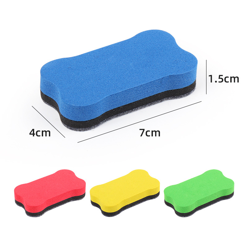 Suministro de fábrica Borrador de pizarra magnética Borrador de tela de fieltro 7*4 * 1.5EVA Borrador de hueso pequeño material nuevo al por mayor