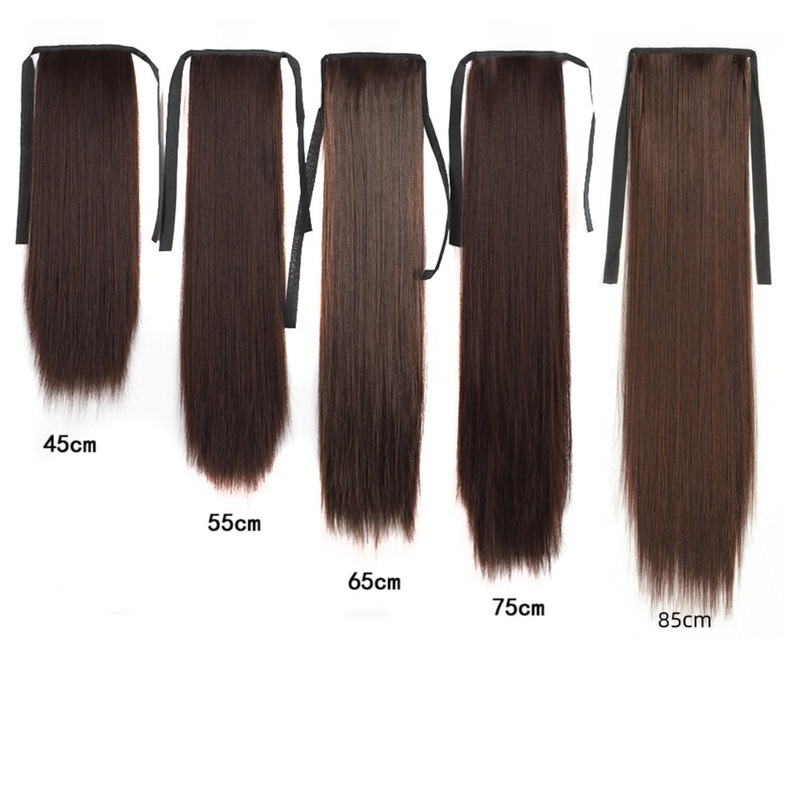Long Straight Hair Wig with Ponytail, Medium-Length Realistic Fake Ponytail, Synthetic Fiber Women's Wig, Double Ponytail, Wholesale from Manufacturer Long Straight Hair Wig with Ponytail, Medium-Length Realistic Fake Ponytail, Synthetic Fiber Women's Wig, Double Ponytail, Wholesale from Manufacturer