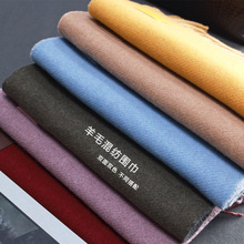 新款韩版羊毛双面双色围巾女两用冬季加厚保暖高端纯色外搭围脖巾