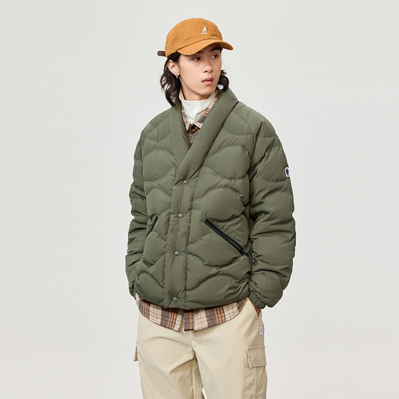 Demi-season warm velvet retro down jacket