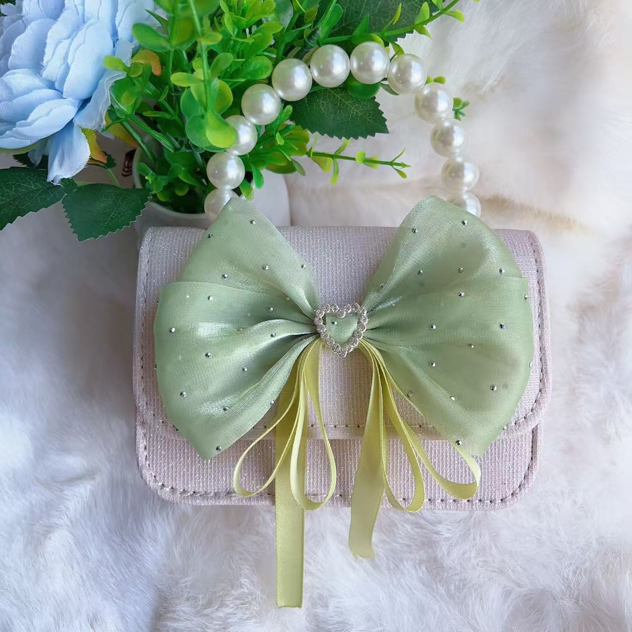 Bagos de perlas para niños 2025 nuevos bolsos de niños bolsos de mochila de niñas bolsos accesorios de princesa bolsos de viento de fragancia