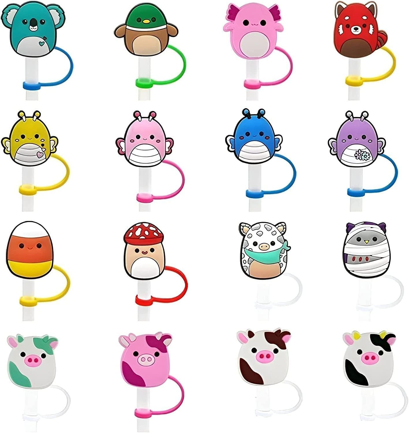 Animal Straw Tip Cap Reusable Silicone Straw Tip Drinking Straw Tip Cap For68mm Cut