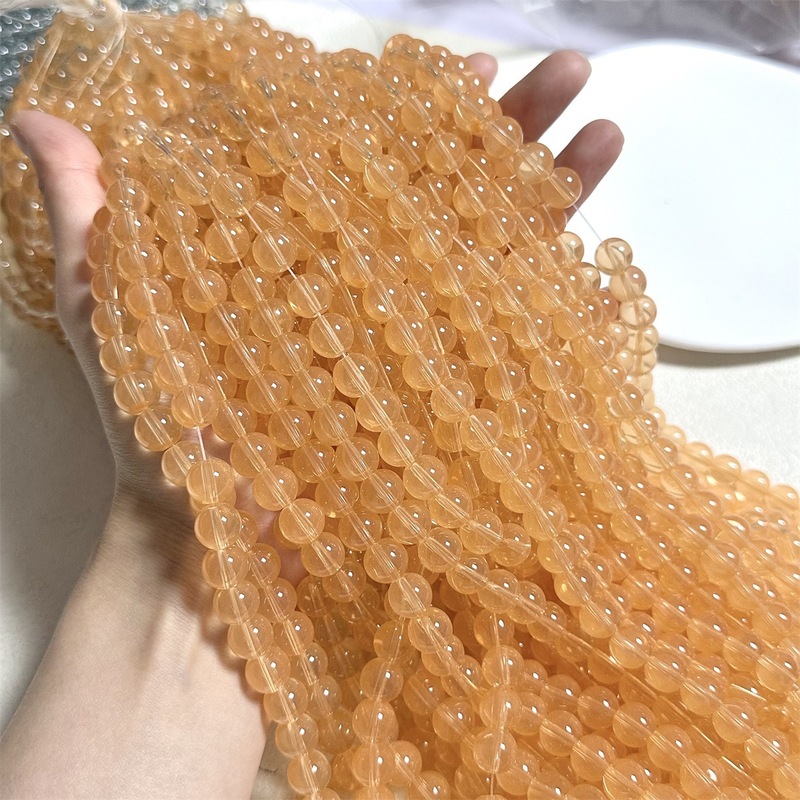 【10mm模造水晶】ゼリー色純色模造水晶瑠璃散珠diy手作りビーズ半製品配合|undefined