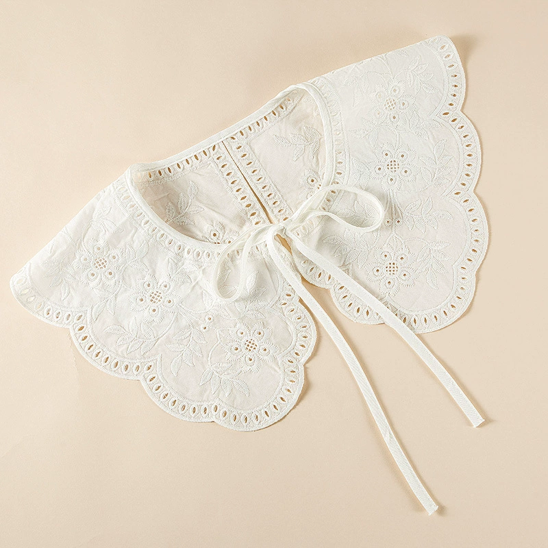 Шаль в Корейском стиле с искусственным воротником, женская верхняя одежда, декоративный воротник, верхняя одежда, шнуровка, искусственный воротник с вышивкой, водорастворимый воротник