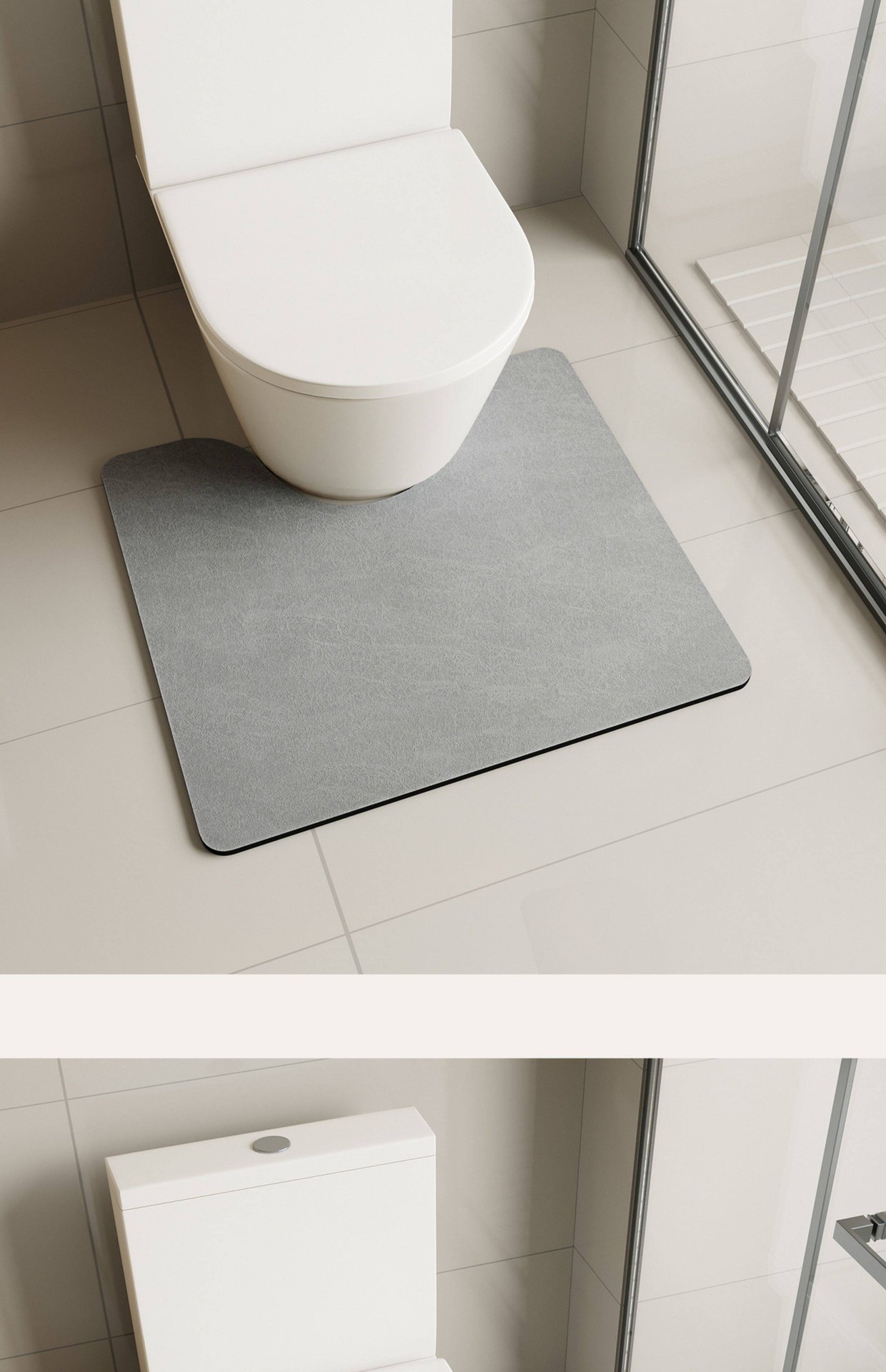 Makeup Room Bathroom Diatomaceous Earth Absorbent Mat, Non-Slip Quick-Dry U-Shaped Mat for Bathroom Entrance and Toilet