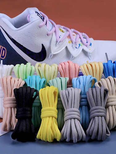 Semi-circular oval 6mm polyester color shoelaces suitable for fly-knit shoes, sneakers, aj sneakers, upgraded thickening, full style and half