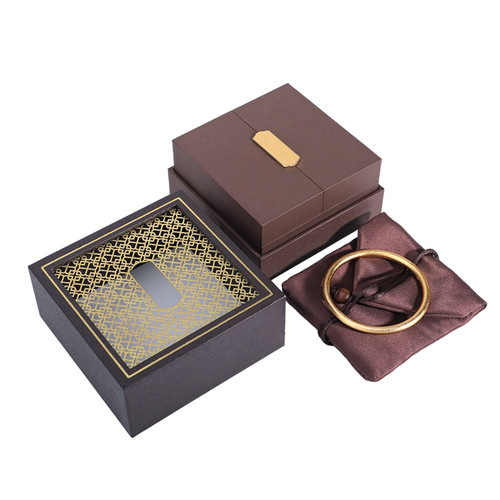 Ancient gold jewelry box, jade bracelet box, hollow toy bracelet and bracelet box wholesale, logo can be printed