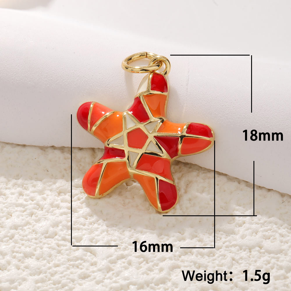 1 Piece 15*16mm 17 * 18mm 18 * 20mm Copper Artificial Pearls Rhinestones Gold Plated Scallop Starfish Fish Tail Pendant display picture 17