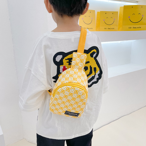 Boys chest bag Korean classic plaid children's waist bag sports trend brand children's shoulder bag casual small shoulder bag
