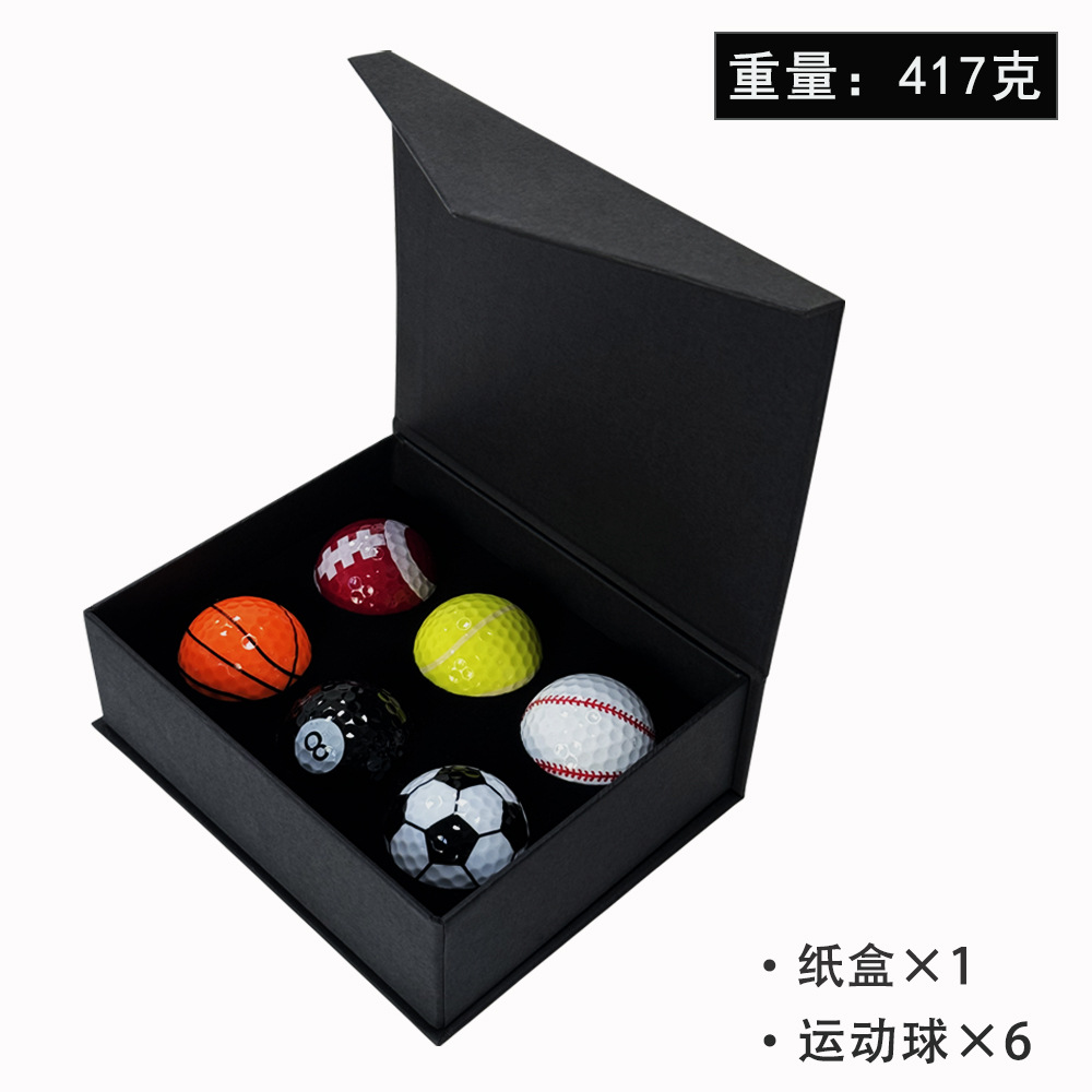 Punto transfronterizo golf galvanoplastia doble bola de regalo golf bola de oro bola de regalo en caja