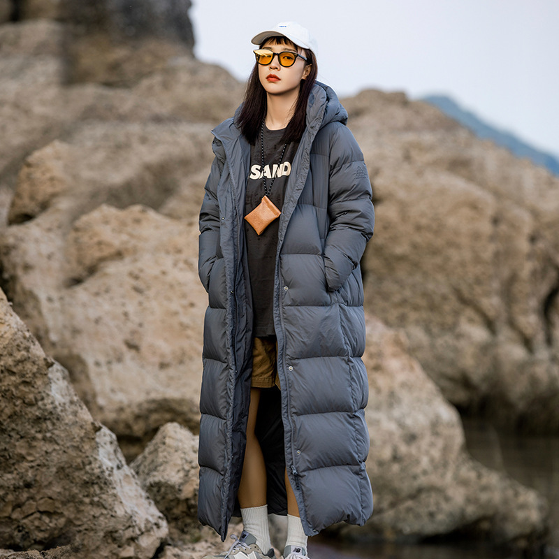 2026 Winter Thickened Extra Long Goose down Jacket for Women, Over-The-Knee High-End Slim Fit Outdoor Extreme Cold Goose down Coat, Warm Outerwear