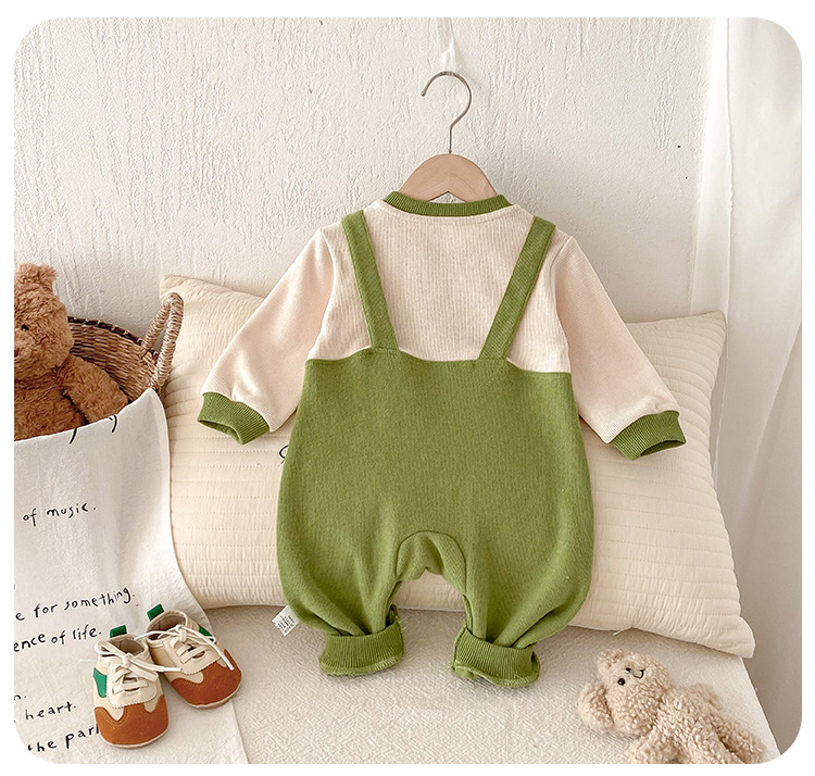 Ensemble barboteuse bébé motif dinosaure deux pièces_voghion.com