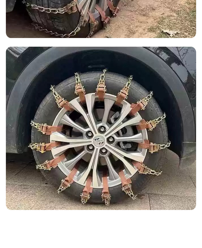 Car Anti-Skid Chains for Sedans, Pickup Trucks, Suvs, Off-Road Vehicles, Tire Chains, Universal Snow Chains for Vans, Anti-Slip