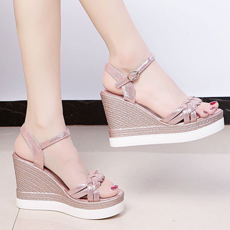 Wedge 2023 Summer Roman Sandals Fairy Style New Fashion High Heel Thick Sole Comfortable Heightened Lightweight Women's Shoes