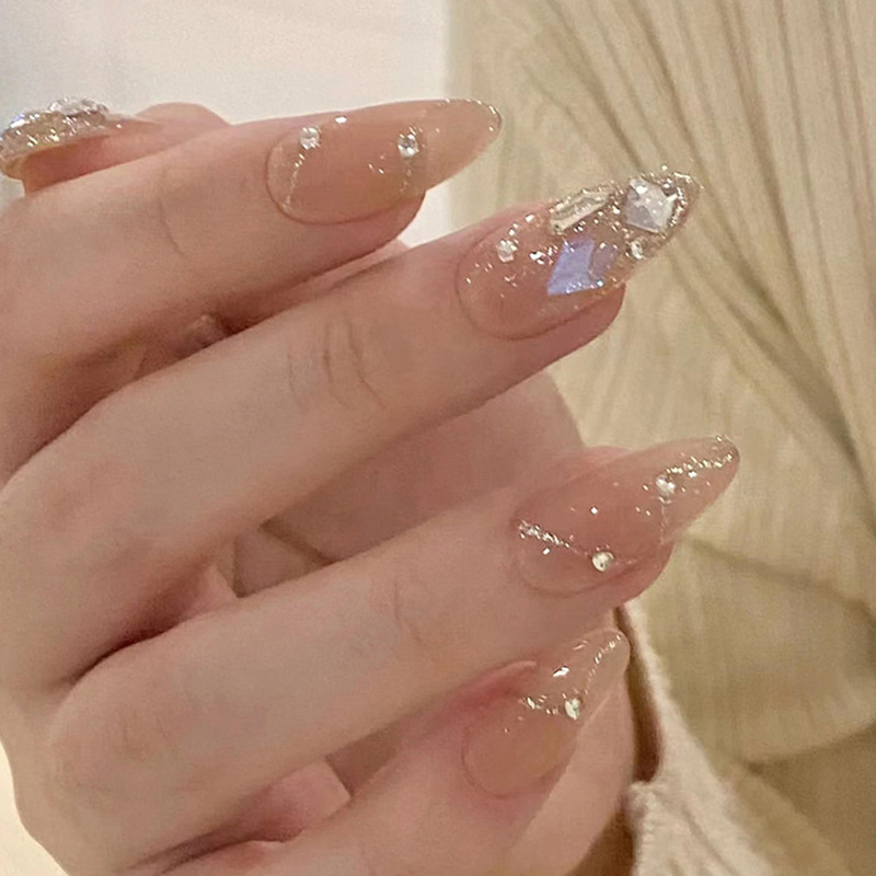 Wearable Phototherapy Nail Patches, Accessible Luxury High-End Nail Patches, Sparkling Rhombus Diamond-Encrusted 24-Piece Handmade Wearable Nails Wearable Phototherapy Nail Patches, Accessible Luxury High-End Nail Patches, Sparkling Rhombus Diamond-Encrusted 24-Piece Handmade Wearable Nails