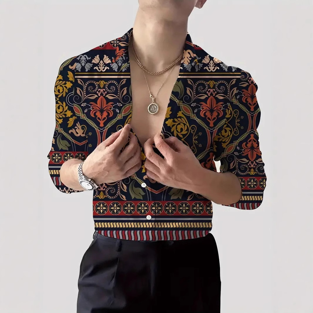 2025 nuevo estilo Amazon comercio exterior casual transfronterizo tendencia de moda salvaje camisa de manga larga de alta calidad MB12