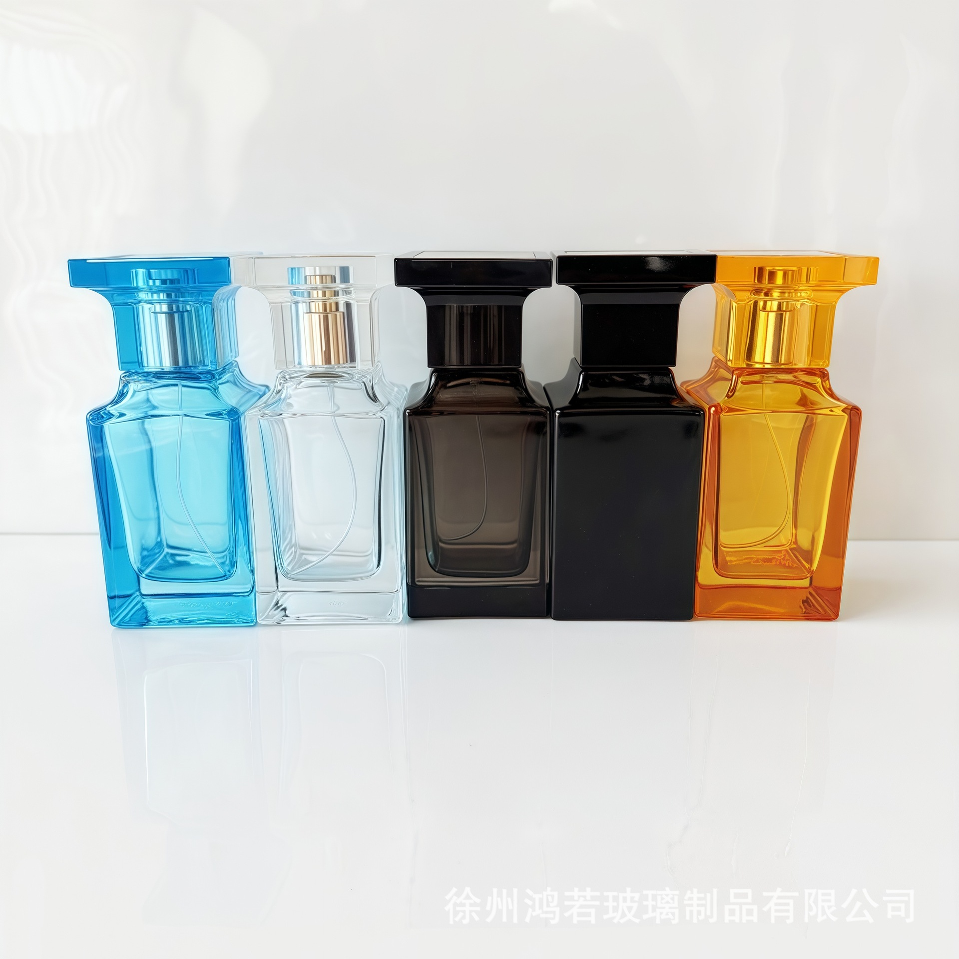 TF同款卡口香水瓶50方正行彩色玻璃瓶现货便携化妆品分装瓶喷雾瓶