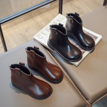 女童馬丁靴2022秋冬新款洋氣輕便兒童加絨棉鞋男童軟底皮靴童皮鞋