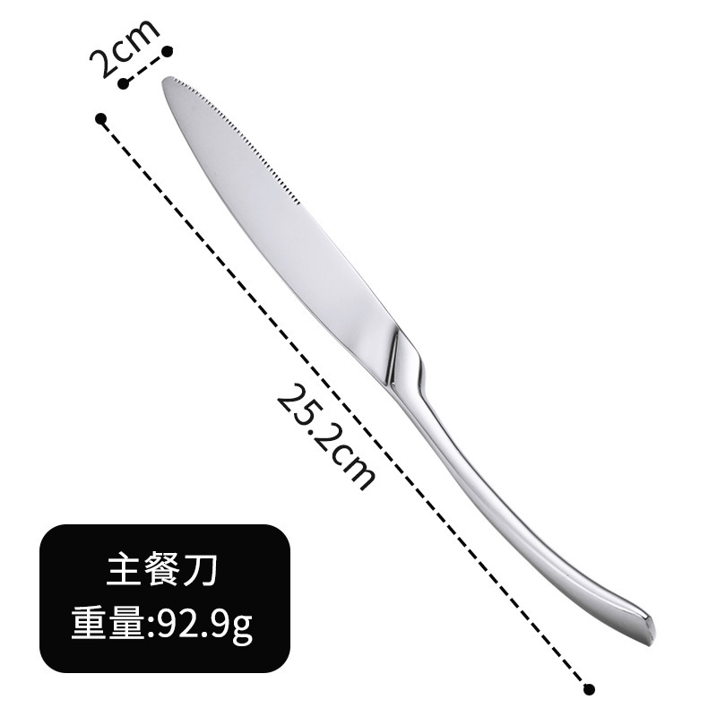estilo coreano simple engrosado acero inoxidable set de cubiertos occidentales tenedor de frutas suministros de hotel de alta gama cuchillo de filete de cola de pescado tenedor cuchara