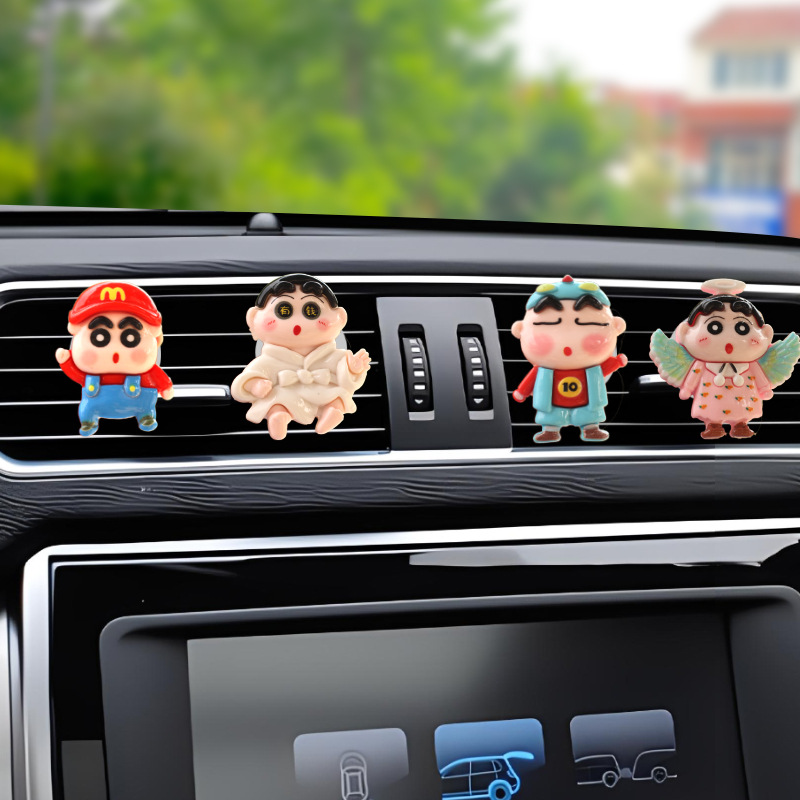 Vehículo de ventilación pequeña cabeza grande pequeña nueva fragancia perfumes de automóviles dibujos animados adornos artículos de decoración artículos de automóviles