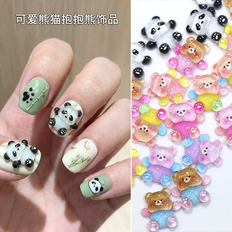Wholesale Cute Huggable Bear Nail Art Accessories Cartoon Wearable Nail Decoration Fine Glitter Red Panda Resin Nail Accessories Wholesale Cute Huggable Bear Nail Art Accessories Cartoon Wearable Nail Decoration Fine Glitter Red Panda Resin Nail Accessories