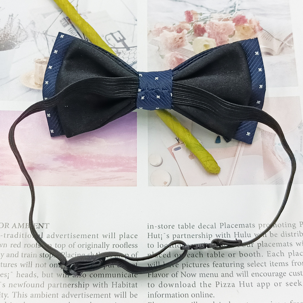 Factory spot wholesale double-layer children's bow tie boys and girls Korean British style small bow tie performance bow