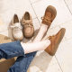 Leather Women's Shoes 2025 New Vintage Handmade Cowhide Loafers Lightweight All-match Platform Platform Round Toe Single-layer Shoes